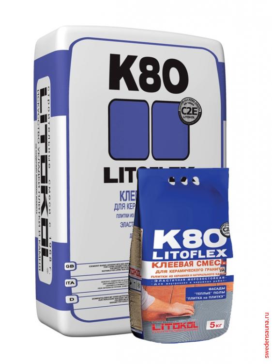Клей для укладки плитки LITOFLEX K80-25кг - фото, описание, отзывы.