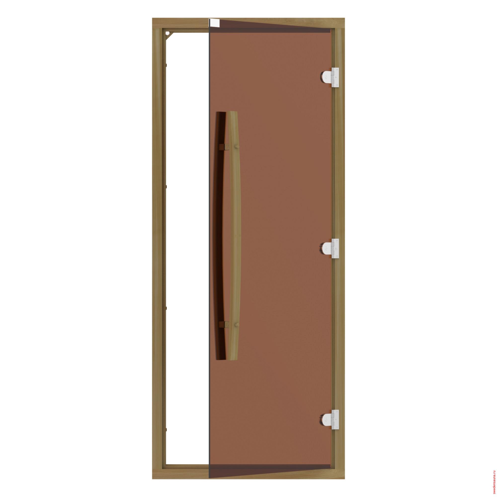 Дверь SAWO 742-4SGD-1 (с порогом, кедр, изогнутая ручка) - фото, описание, отзывы.