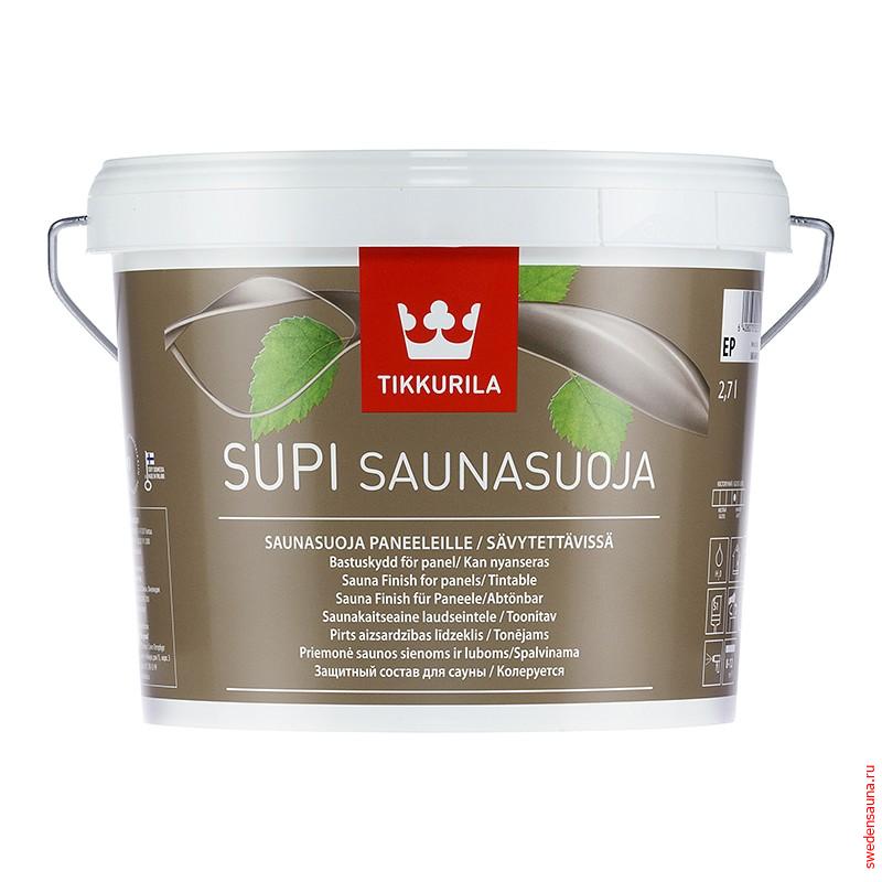 Tikkurila SUPI SAUNASUOJA (2,7 л, антисептик для деревянных частей сауны) - фото, описание, отзывы.
