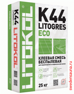 Беспылевая сухая клеевая смесь LITOGRES K44 ECO -25кг - фото, описание, отзывы.